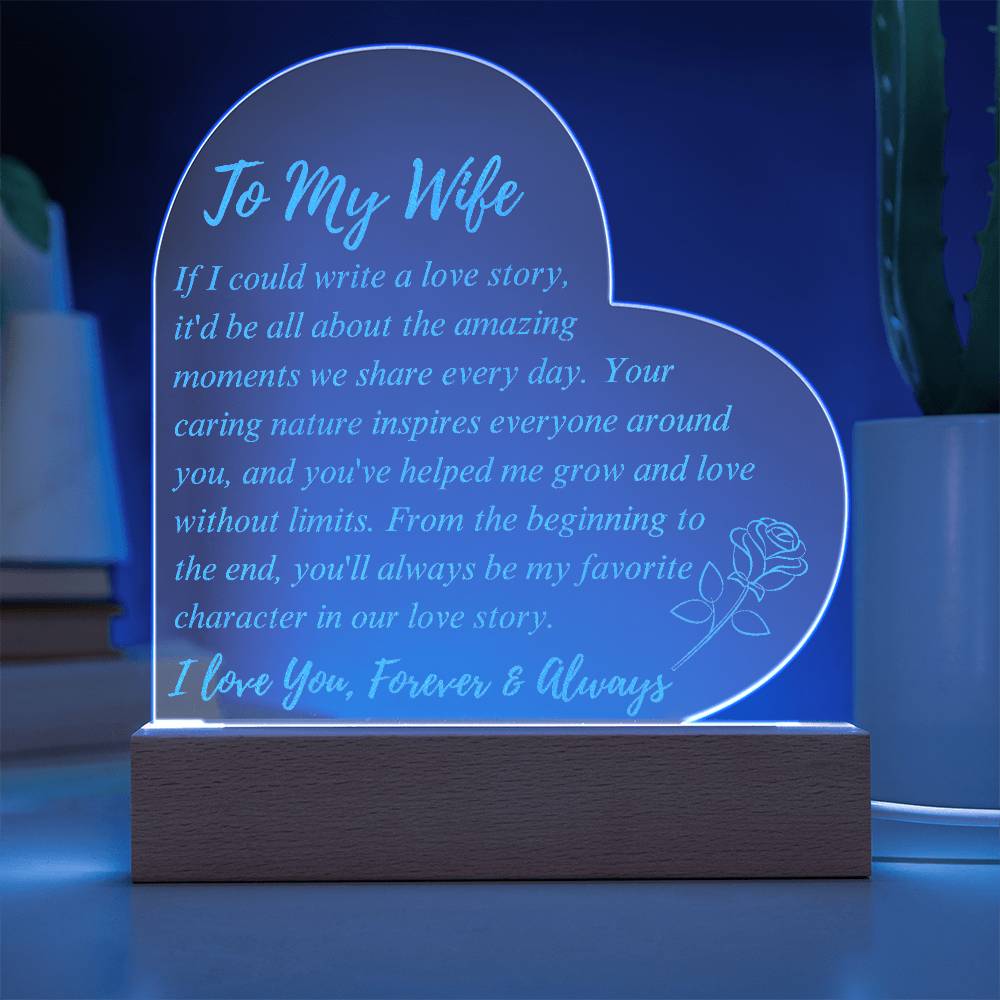 To My Wife: Our  Love Story Engraved Plaque