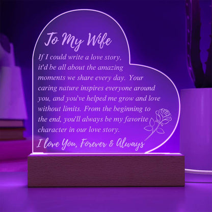 To My Wife: Our  Love Story Engraved Plaque