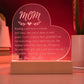 To My Mom: Engraved Heart Plaque