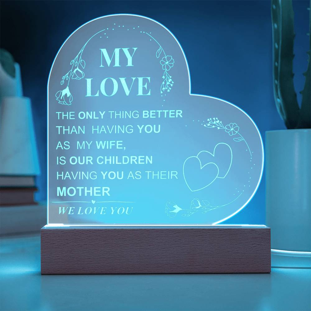 WE LOVE YOU: Engraved LED Heart Plaque