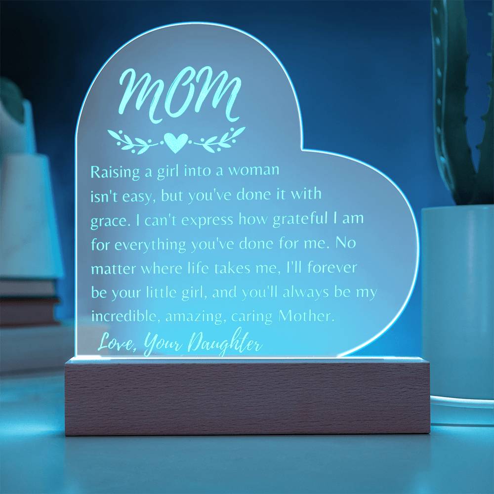 To My Mom: Engraved Heart Plaque