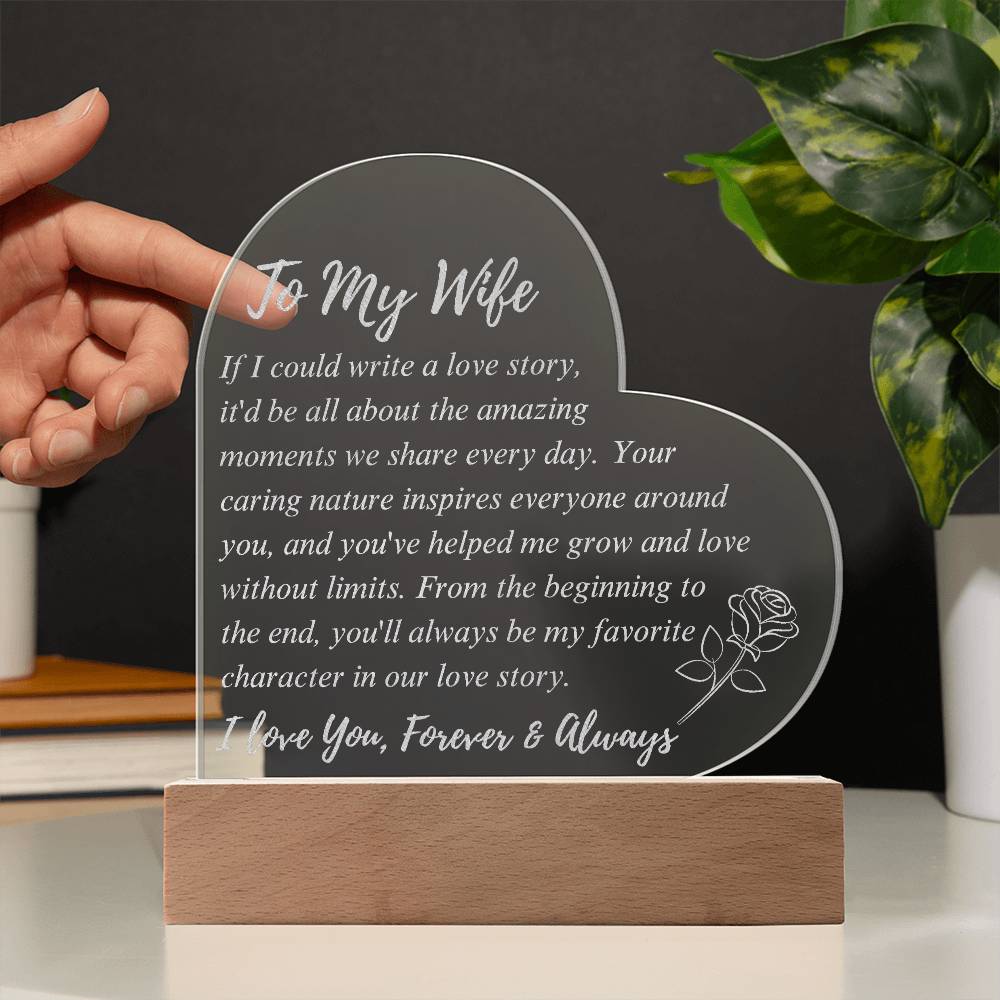 To My Wife: Our  Love Story Engraved Plaque