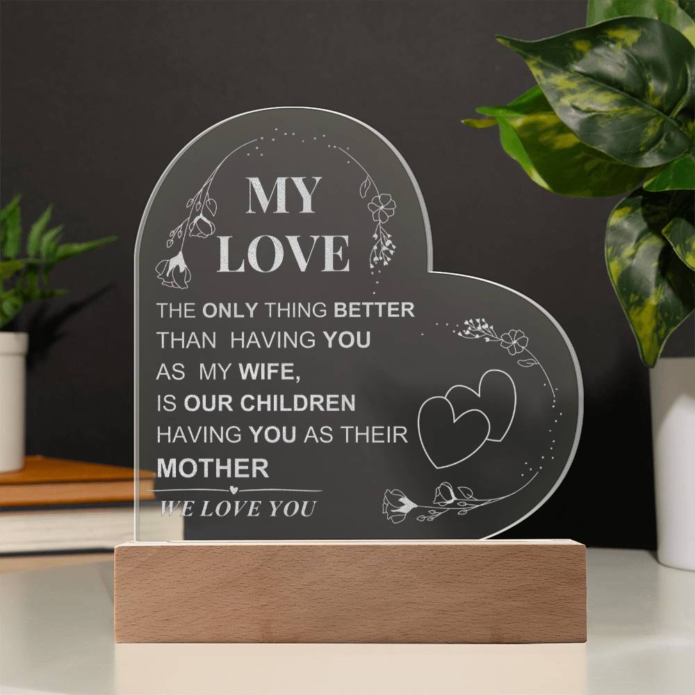 WE LOVE YOU: Engraved LED Heart Plaque