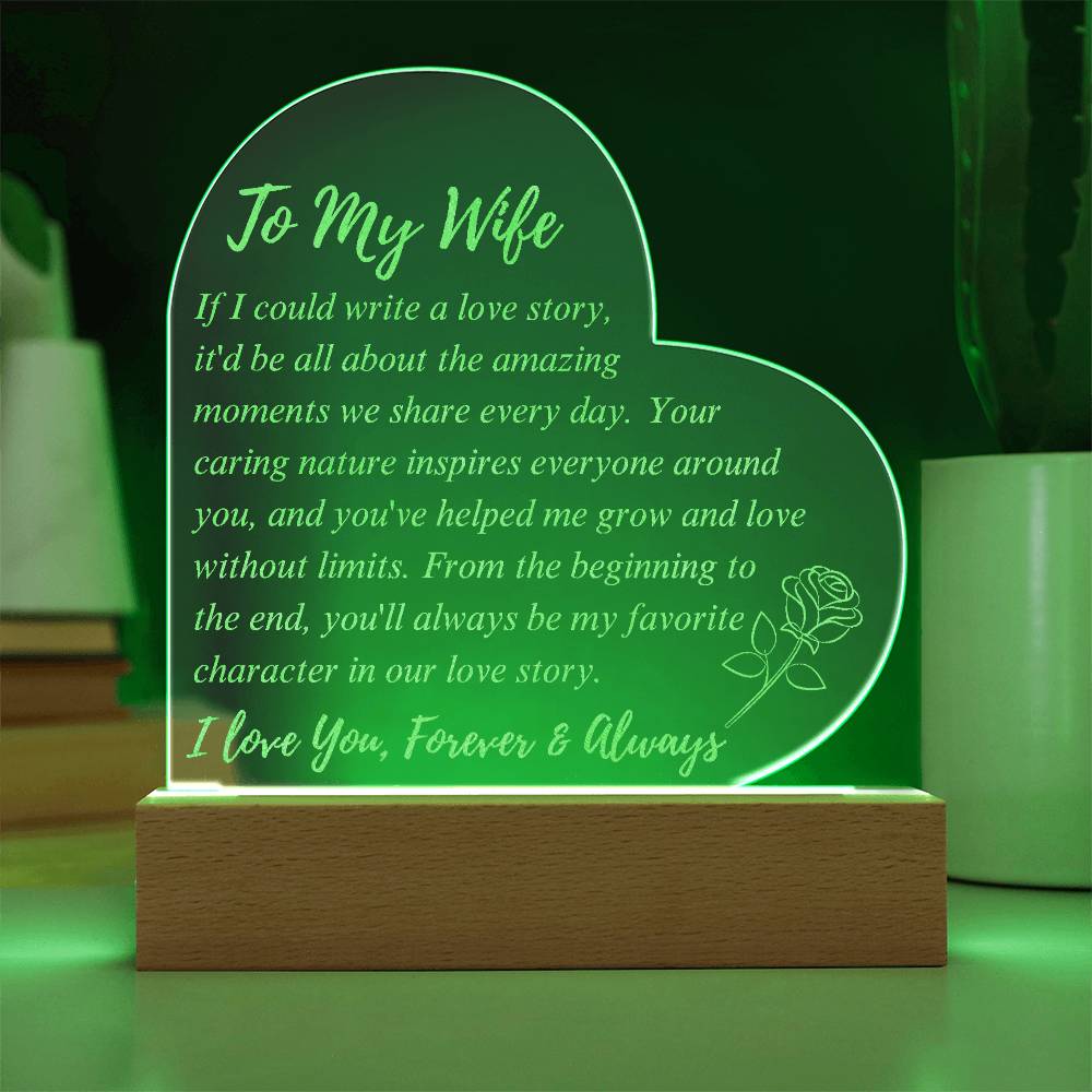 To My Wife: Our  Love Story Engraved Plaque