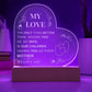 WE LOVE YOU: Engraved LED Heart Plaque