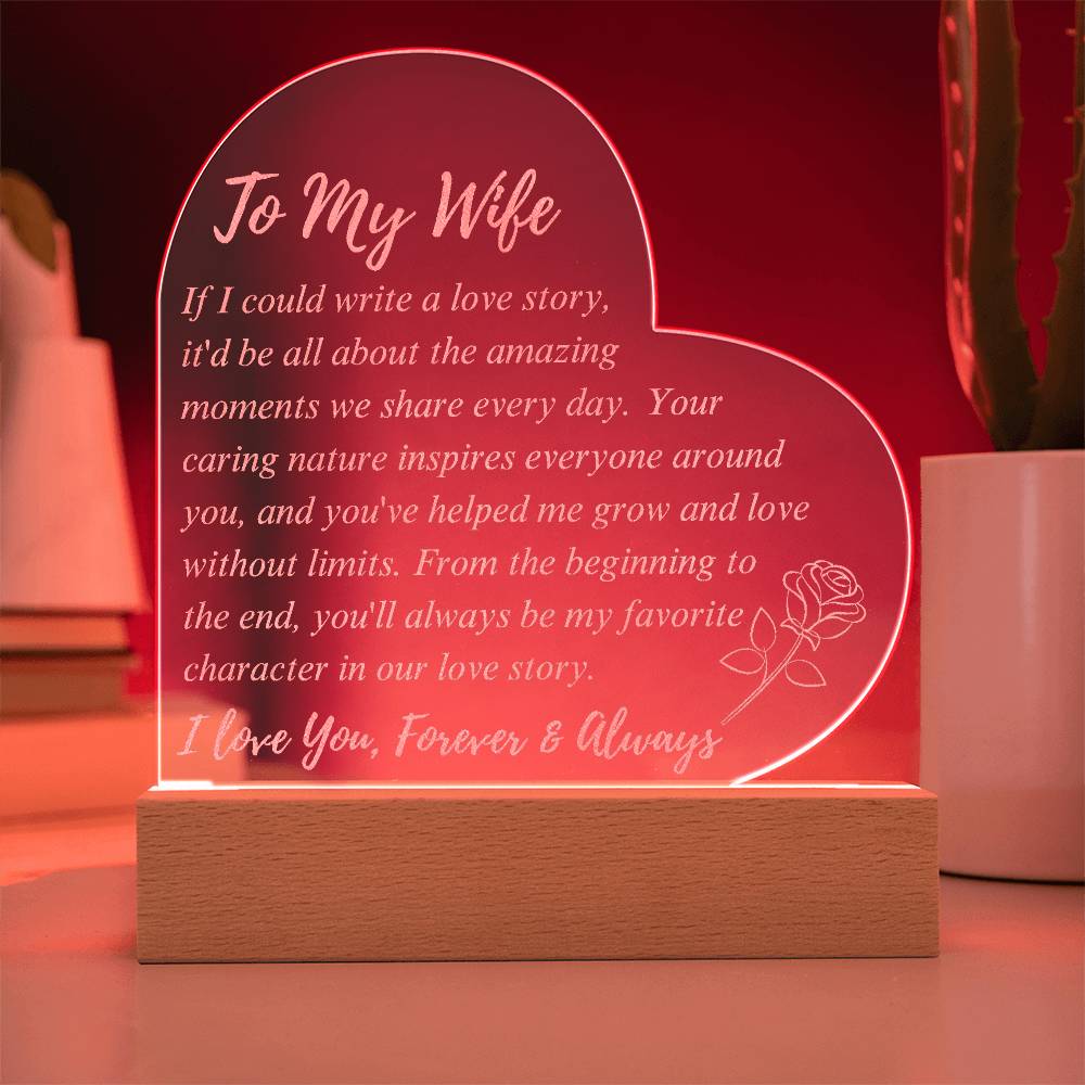 To My Wife: Our  Love Story Engraved Plaque