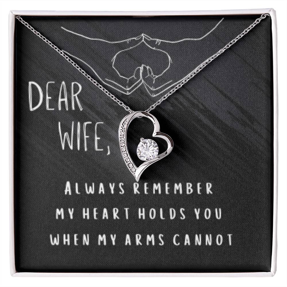 Dear Wife. Heart Held Necklace