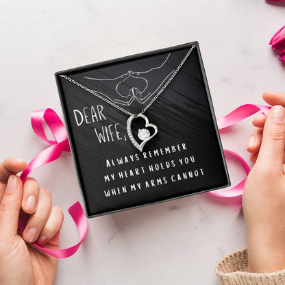 Dear Wife. Heart Held Necklace