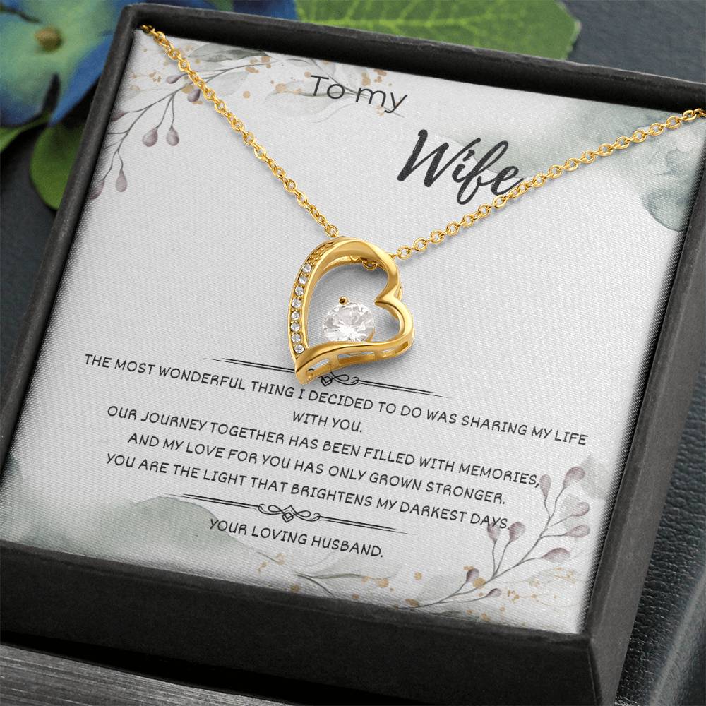 TO MY WIFE: FOREVER LOVE NEKCKLACE  GOLD/SILVER