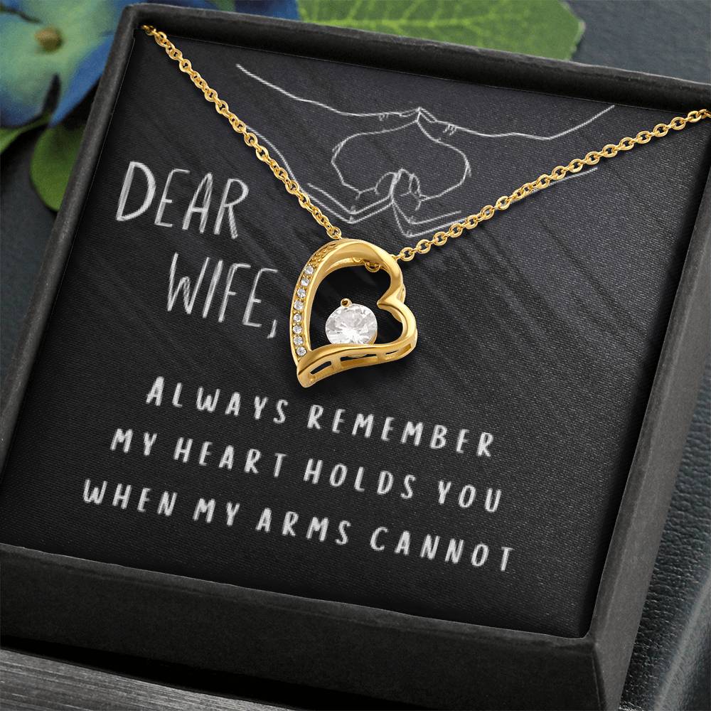 Dear Wife. Heart Held Necklace