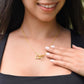 ETERNAL SISTERLY BOND: INTERLOCKING HEART NECKLACE (WHITE & GOLD FINISH)