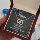 ETERNAL SISTERLY BOND: INTERLOCKING HEART NECKLACE (WHITE & GOLD FINISH)